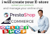 set up prestashop,bigcommerce, woocommerce stores