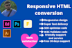convert PSD,xd,ai to HTML bootstrap4 css3 or responsive figma to HTML