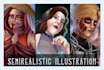 draw semirealistic illustration for you