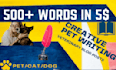 write SEO pet articles, dog training, and veterinary blog posts within 24 hours