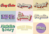 design custom hand lettering, typography font logo, retro script ,t shirt