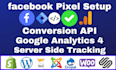 setup facebook meta pixel conversion API google analytics 4 server side tracking