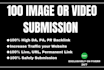 submit video or image submission to 100 sharing sites