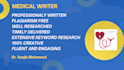 be your content writer and will do medical related work