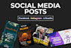 design social media posts animation videos ads