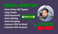 do excel data entry, mining, scraping, virtual assistant