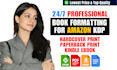 do book formatting for amazon kdp, kindle ebook formatting and layout design