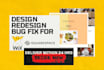 fix bugs, design, redesign wix or squarespace website