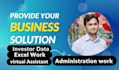 make excel form, data entry and confirmed investor leads