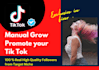 manually grow and promote tik tok professionally
