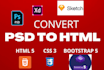 convert psd to html css psd to responsive website psd to bootstrap responsive