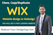 clone, duplicate wix website design, redesign wix website