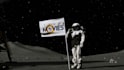 make astronaut moon flag logo reveal animation
