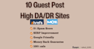 do guest post at high da DR sites