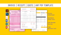 design custom invoice, letterhead, receipt, PDF template
