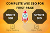 do complete wix SEO for google first page ranking