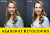 do professionally headshot, portrait, and image retouching