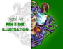 create digital art with pen and ink illustration