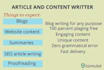 do SEO article writing, website content and blog writing