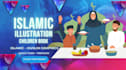 do islamic muslim illustration, flat islamic graphic for islamic children book
