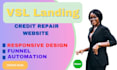 setup your vsl funnel, credit repair website and automation