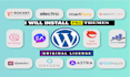install elementor pro, astra pro, wp rocket plugin, divi