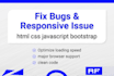 fix html css bootstrap javascript bug and responsive issue