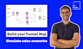 design a funnel map strategy and simulate sales scenarios