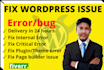 fix wordpress or woocommerce issues, critical errors or bugs