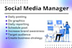 be your social media manager,virtual assistant, facebook, instagram, manager