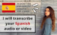 transcribe your spanish audio or video