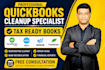 do tax ready accounting and bookkeeping cleanup in quickbooks, xero and wave