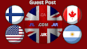 do guest post on argentina UK USA canadian and finland sites