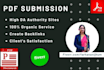 do pdf submission with quality backlinks on high da sites