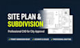draft 2d site plan, plot plan and lot subdivision for city permit