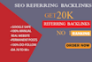 provide for referring domain backlinks for SEO rankings