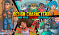 draw character design with cartoon style art