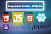 develop full one page website using html, CSS, javascript, PHP, jquery