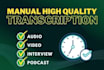transcribe audio and do video transcription