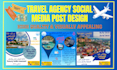 design creative travel agency social media post graphics for instagram on canva