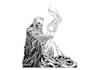 create a horror metal cover illustration with manual drawing