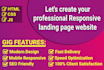 create landing page design using html css js