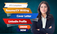 write, edit and design professional resume writing cv and cover letter