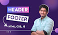 make responsive sticky header and footer with HTML, CSS