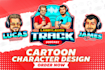 create cartoon mascot logo design with custom character illustration