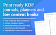 design print ready KDP journals, planners, low content books or prayer journals