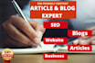 write articles, blogs and research content
