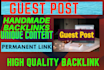 write and publish 10 guest posts on high da unique dofollow backlinks