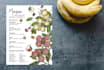 create a watercolor and ink hand drawn menu