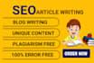 do seo article writing and blog post